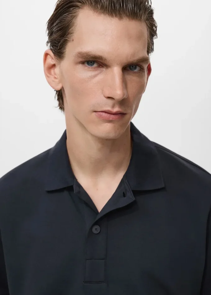 Bavlněné polo tričko s volným střihem Bavlněné polo tričko s volným střihem