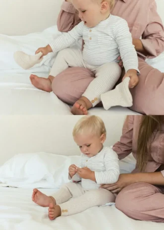 Bavlněné pruhované body pro miminka