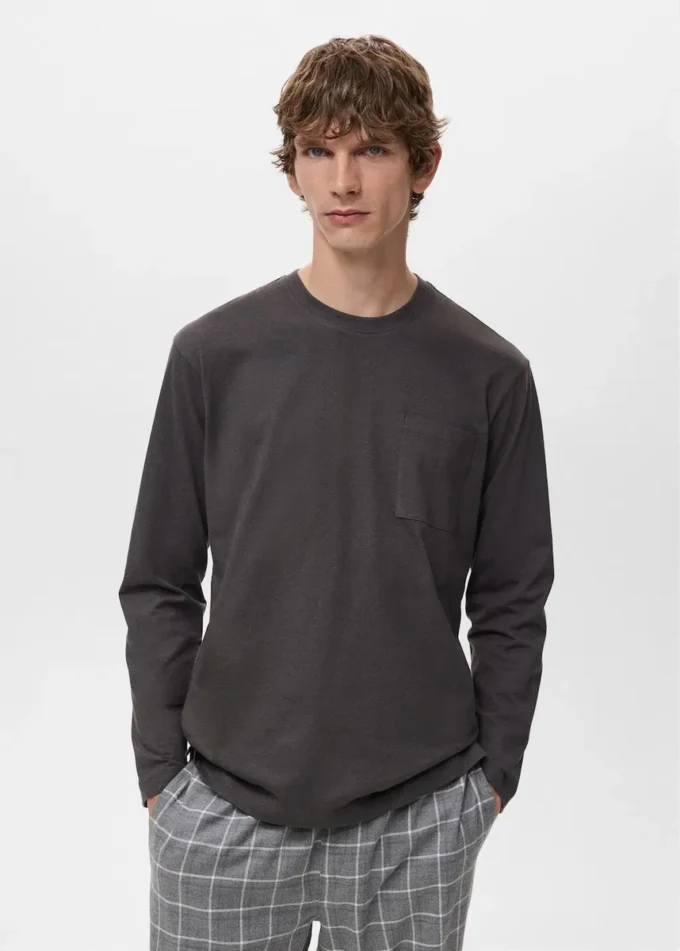 Bavlněné pyžamo s kostkovaným vzorem