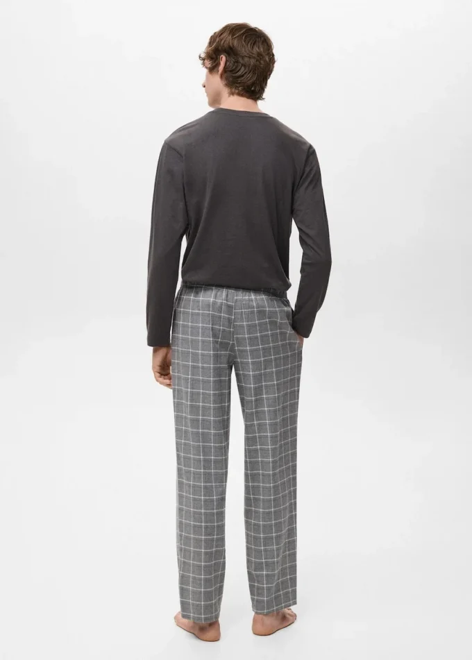Bavlněné pyžamo s kostkovaným vzorem
