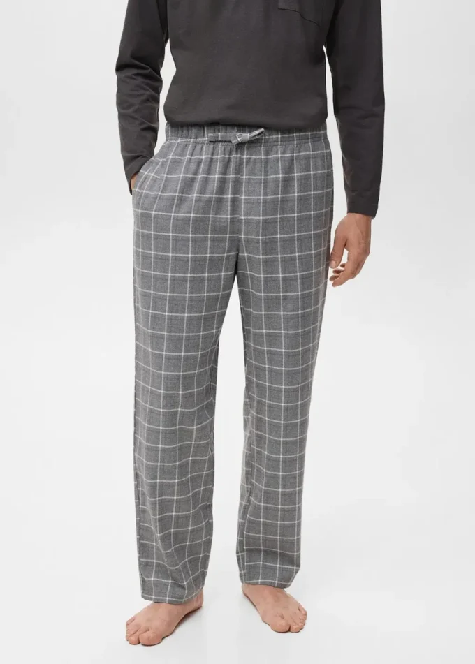 Bavlněné pyžamo s kostkovaným vzorem