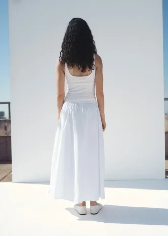 Bavlněná sukně midi se záhyby