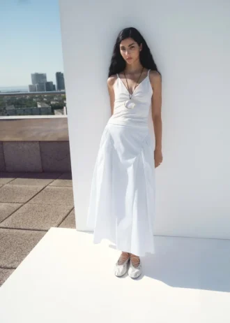 Bavlněná sukně midi se záhyby