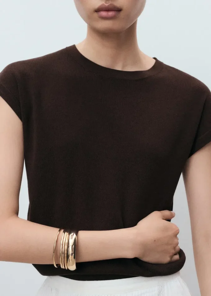 Bavlněný svetr s krátkými rukávy Bavlněný svetr s krátkými rukávy