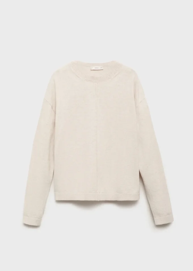 Bavlněný svetr s ozdobnými švy Bavlněný svetr s ozdobnými švy