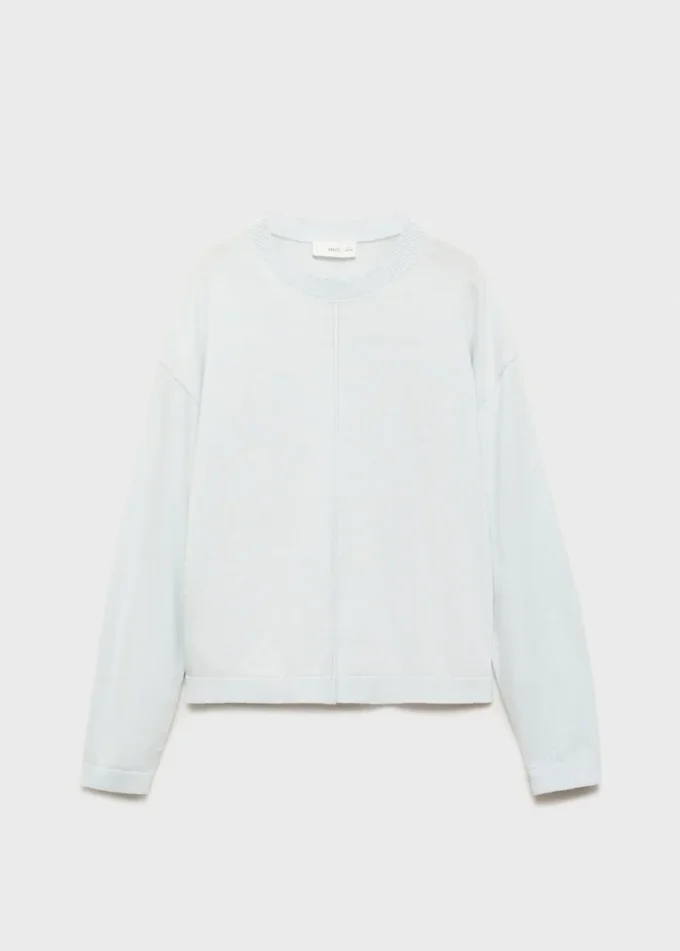 Bavlněný svetr s ozdobnými švy Bavlněný svetr s ozdobnými švy