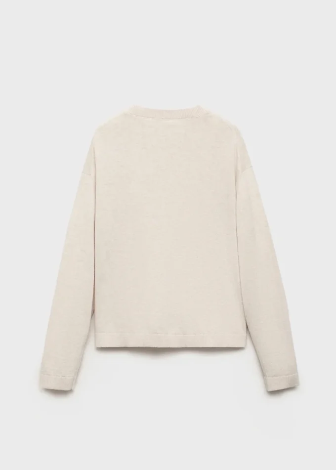 Bavlněný svetr s ozdobnými švy Bavlněný svetr s ozdobnými švy