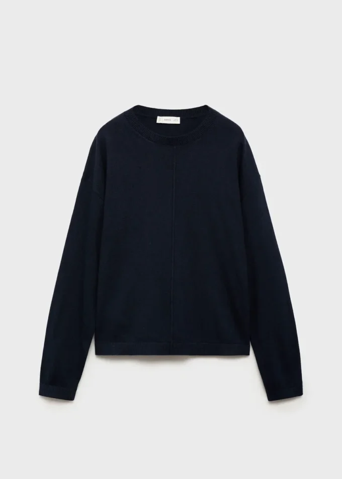 Bavlněný svetr s ozdobnými švy Bavlněný svetr s ozdobnými švy