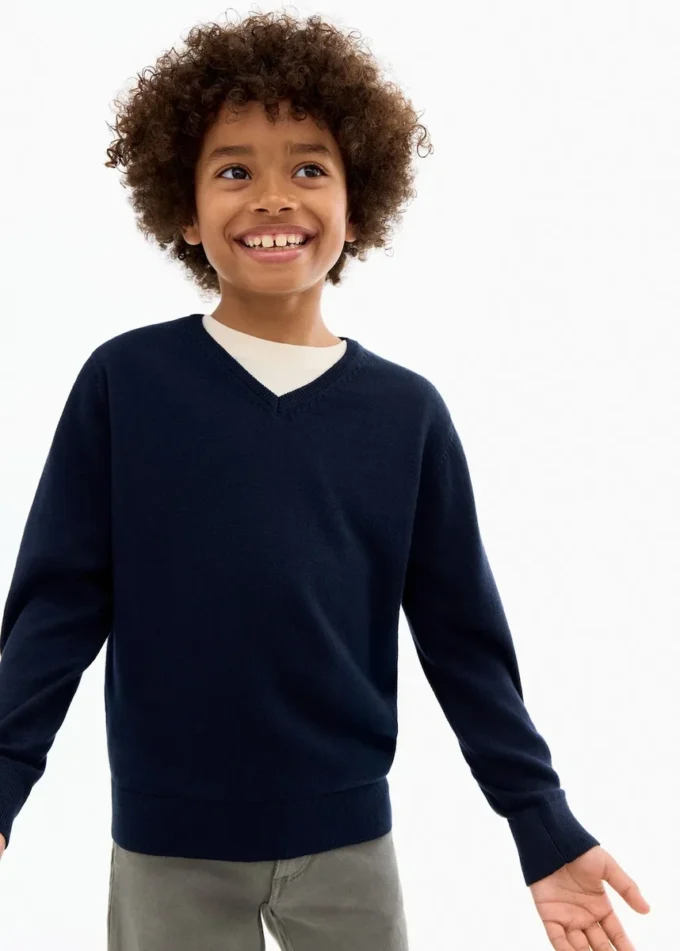 Bavlněný svetr s výstřihem do V Bavlněný svetr s výstřihem do V