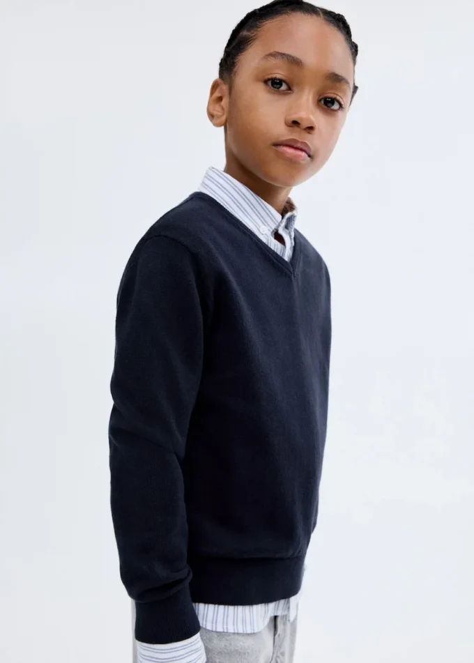 Bavlněný svetr s výstřihem do V Bavlněný svetr s výstřihem do V