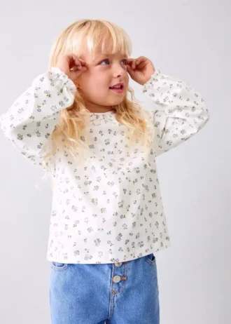 Bavlněné tričko s květinovým potiskem