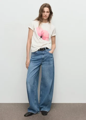 Bavlněné tričko s květinovým potiskem