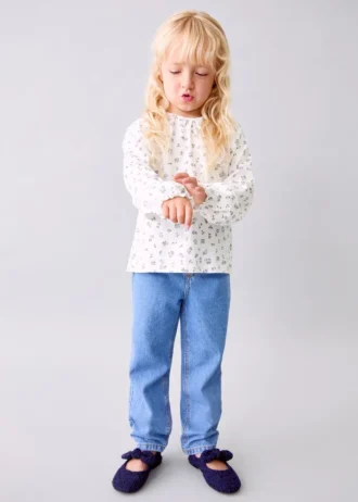 Bavlněné tričko s květinovým potiskem