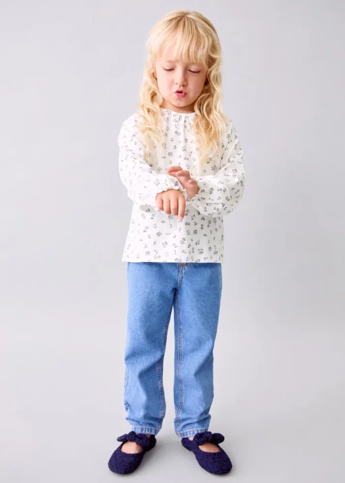 Bavlněné tričko s květinovým potiskem