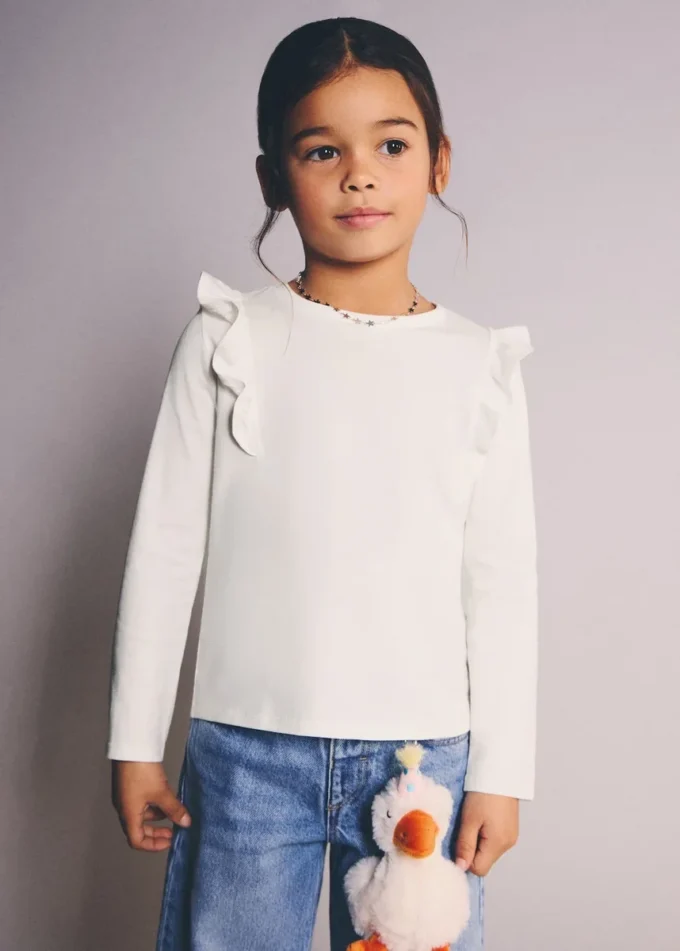 Bavlněné tričko s volánky Bavlněné tričko s volánky