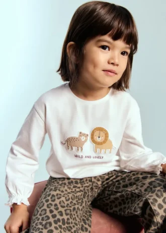 Bavlněné tričko s vyšívaným lvem