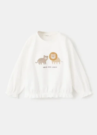 Bavlněné tričko s vyšívaným lvem