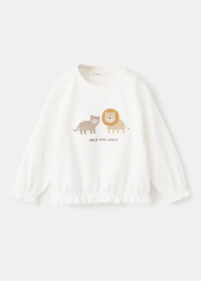 Bavlněné tričko s vyšívaným lvem Bavlněné tričko s vyšívaným lvem