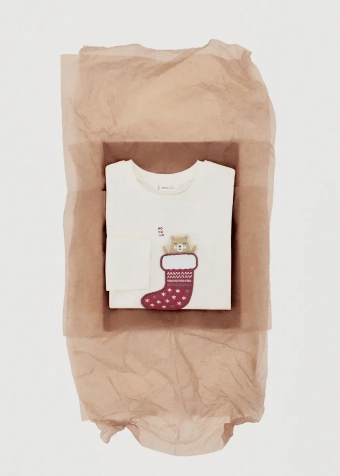 Bavlněné tričko s vyšívaným medvědem