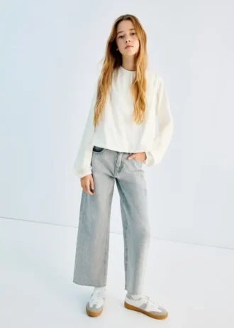 Bavlněné tričko se shromážděným lemem