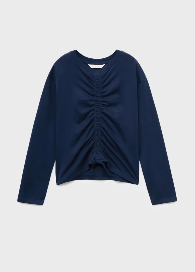 Bavlněné tričko se shromážděným lemem