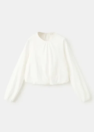 Bavlněné tričko se shromážděným lemem