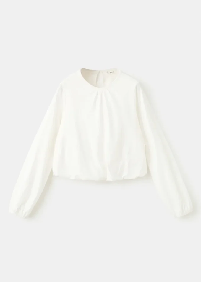 Bavlněné tričko se shromážděným lemem Bavlněné tričko se shromážděným lemem