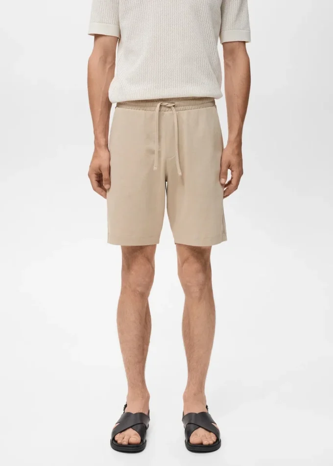 Bermudové šortky ze 100% bavlny se stahovací šňůrkou Bermudové šortky ze 100% bavlny se stahovací šňůrkou