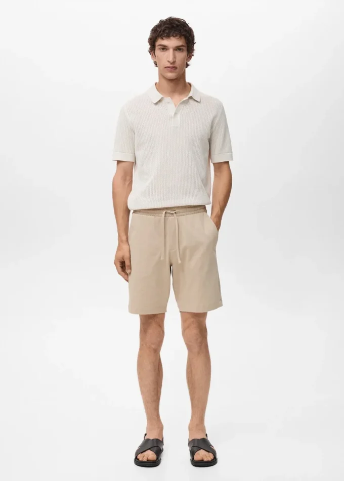 Bermudové šortky ze 100% bavlny se stahovací šňůrkou Bermudové šortky ze 100% bavlny se stahovací šňůrkou