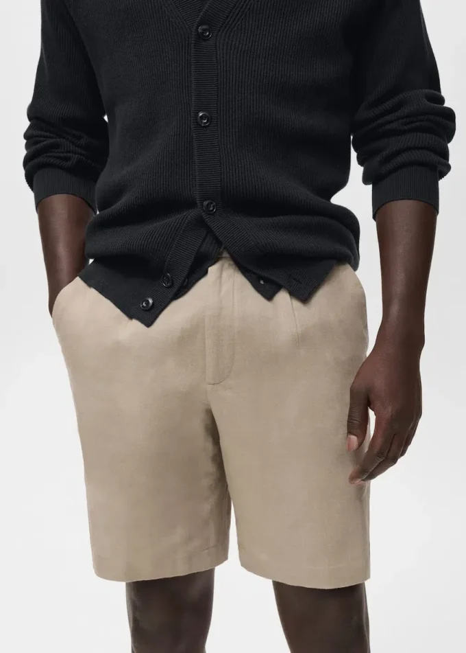 Bermudské šortky ze směsi lnu a bavlny Bermudské šortky ze směsi lnu a bavlny