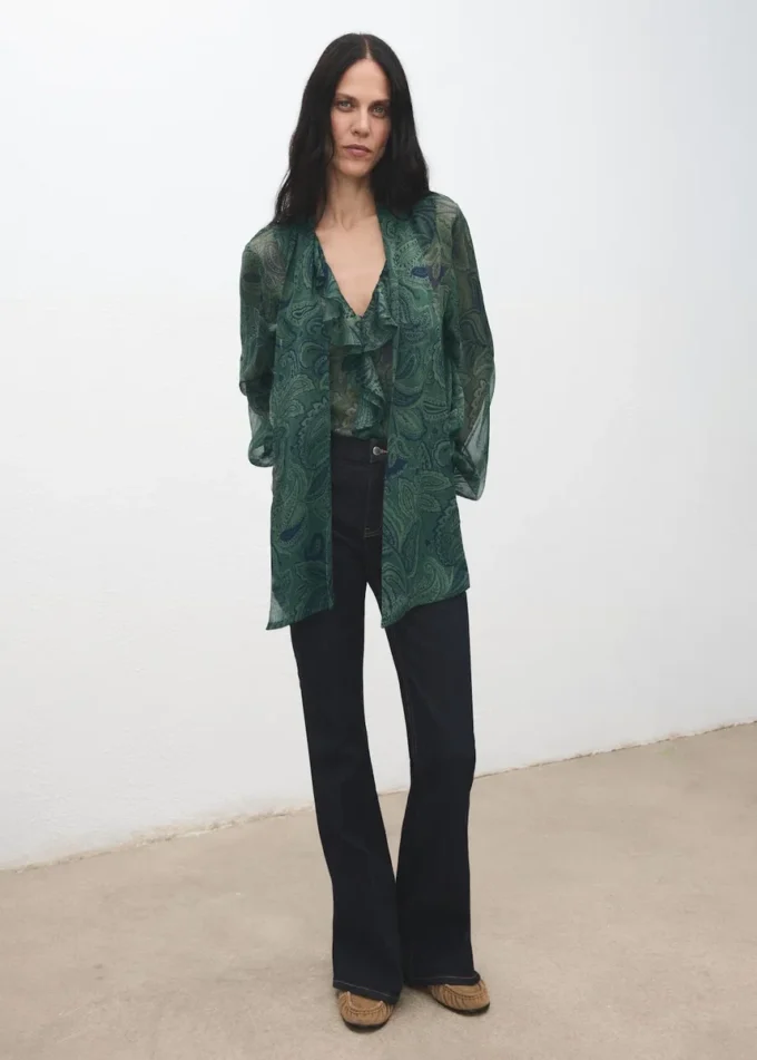 Blůza s potiskem paisley a šátkem Blůza s potiskem paisley a šátkem