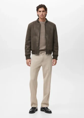 Bomberová bunda s efektem semiše Bomberová bunda s efektem semiše