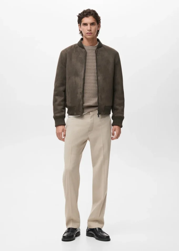 Bomberová bunda s efektem semiše Bomberová bunda s efektem semiše