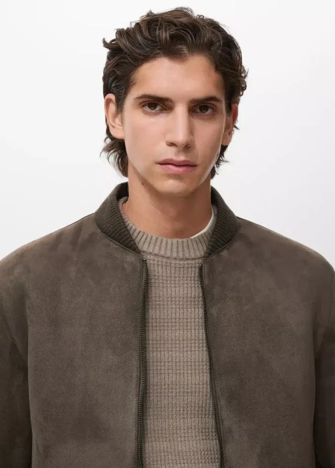 Bomberová bunda s efektem semiše Bomberová bunda s efektem semiše