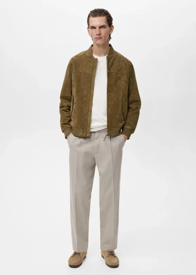 Bomberová bunda ze semišové kůže Bomberová bunda ze semišové kůže