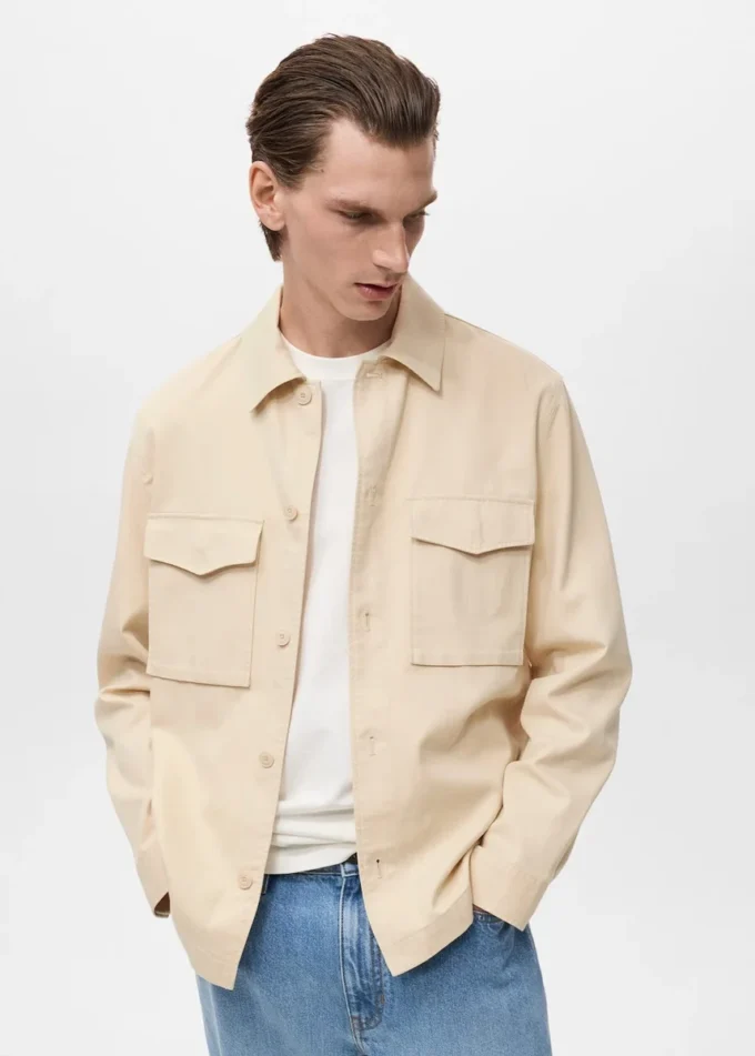 Bunda z lyocellové bavlny s kapsami Bunda z lyocellové bavlny s kapsami