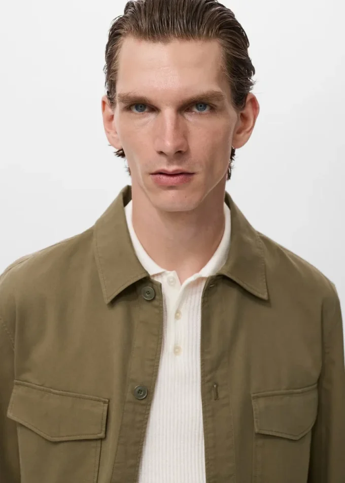 Bunda z lyocellové bavlny s kapsami Bunda z lyocellové bavlny s kapsami