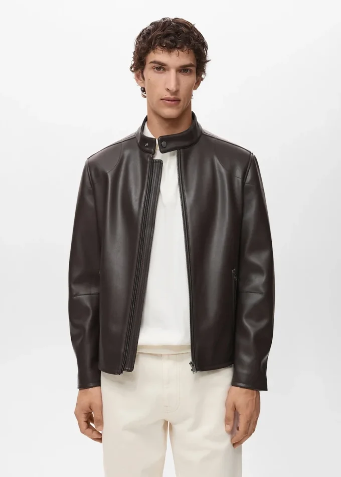 Bunda z umělé kůže na zip Bunda z umělé kůže na zip