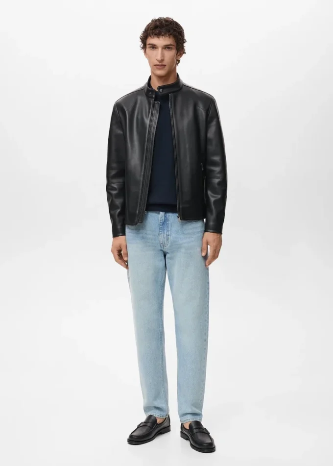 Bunda z umělé kůže na zip Bunda z umělé kůže na zip