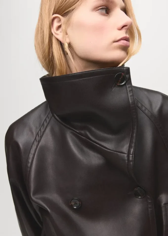 Bunda z umělé kůže s maxi klopami Bunda z umělé kůže s maxi klopami