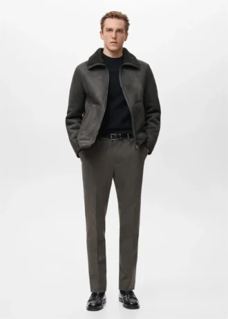 Bunda z umělé kůže s podšívkou z ovčí kůže