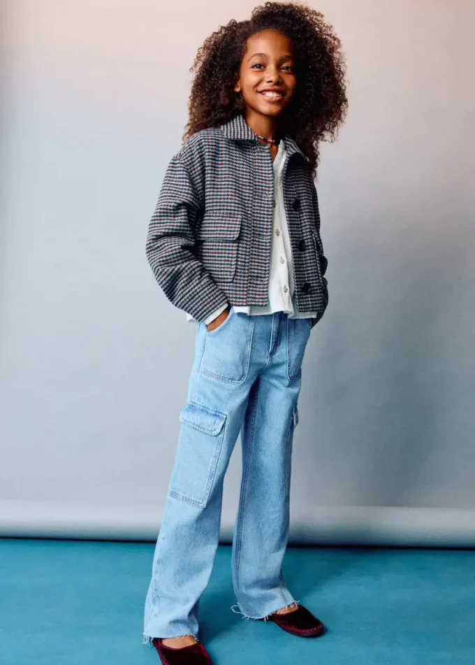 Cargo džíny rovného střihu Cargo džíny rovného střihu