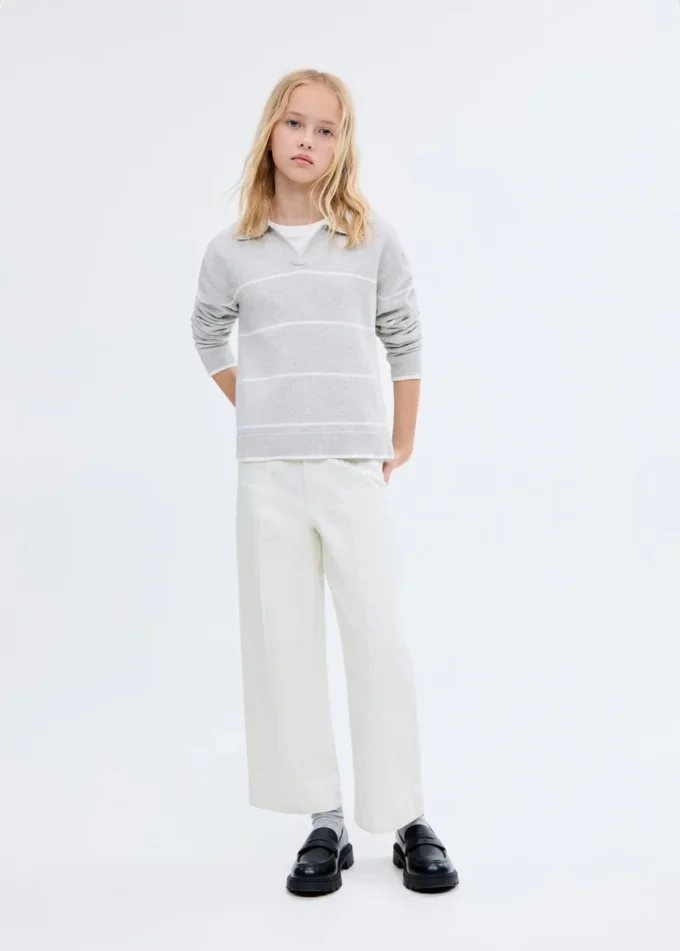 Culotte džíny s detailem švů Culotte džíny s detailem švů