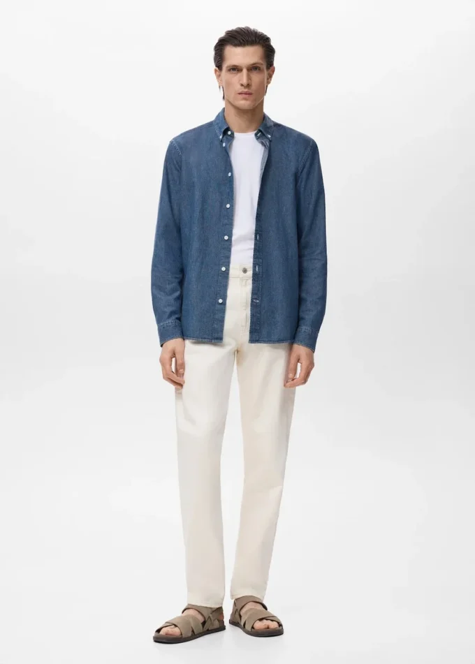 Denimová košile s pravidelným střihem Denimová košile s pravidelným střihem