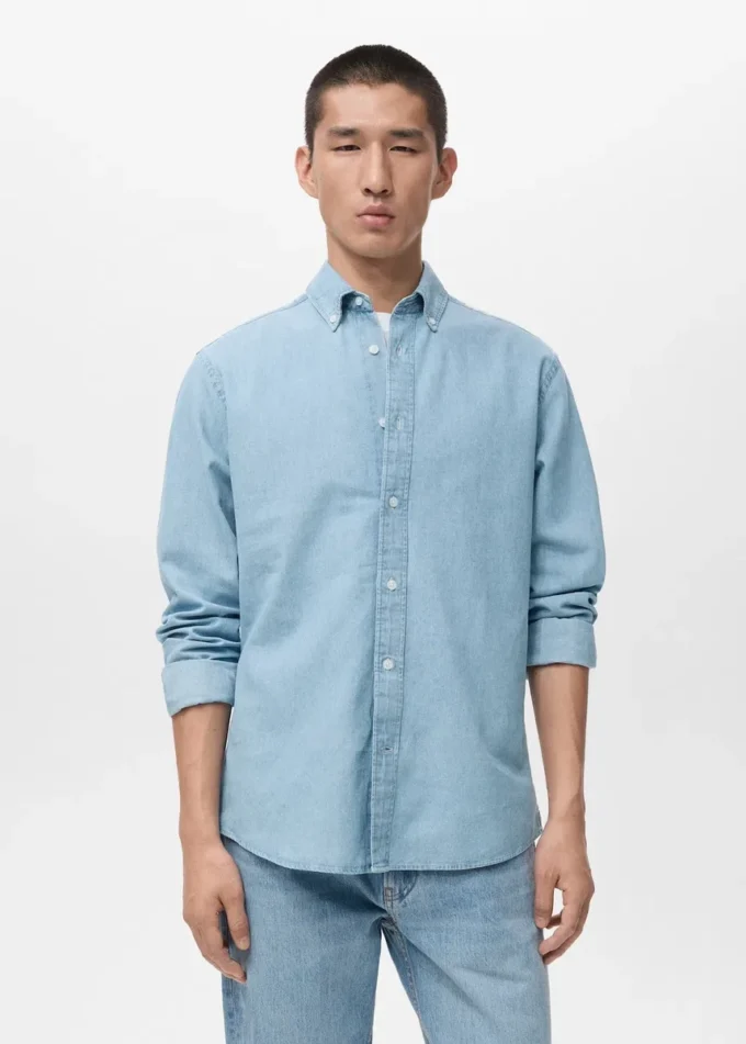 Denimová košile s pravidelným střihem Denimová košile s pravidelným střihem