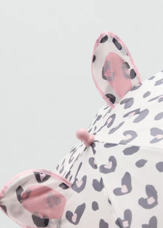 Deštník s leopardím potiskem a ušima