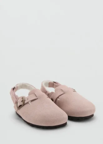 Dřeváky z ovčí kůže s podšívkou s efektem kožešiny