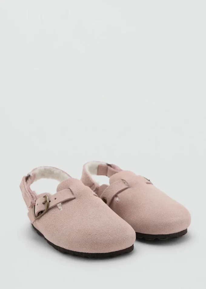 Dřeváky z ovčí kůže s podšívkou s efektem kožešiny Dřeváky z ovčí kůže s podšívkou s efektem kožešiny