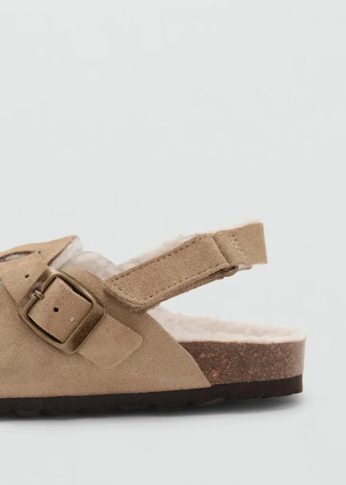 Dřeváky z ovčí kůže s podšívkou s efektem kožešiny Dřeváky z ovčí kůže s podšívkou s efektem kožešiny