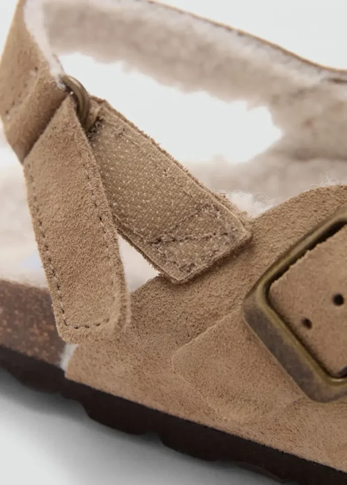 Dřeváky z ovčí kůže s podšívkou s efektem kožešiny Dřeváky z ovčí kůže s podšívkou s efektem kožešiny